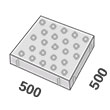 эскиз Тактильная плитка конус шахматный 500*500