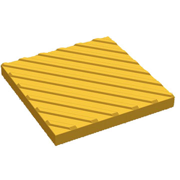 item Тактильная плитка диагональный риф 500х500 желтая